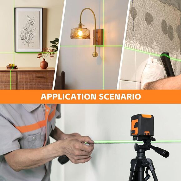 Laser Level Self Leveling w Tripod 100Ft Green Cross Line Leveler Tool 130° - Picture 6 of 16